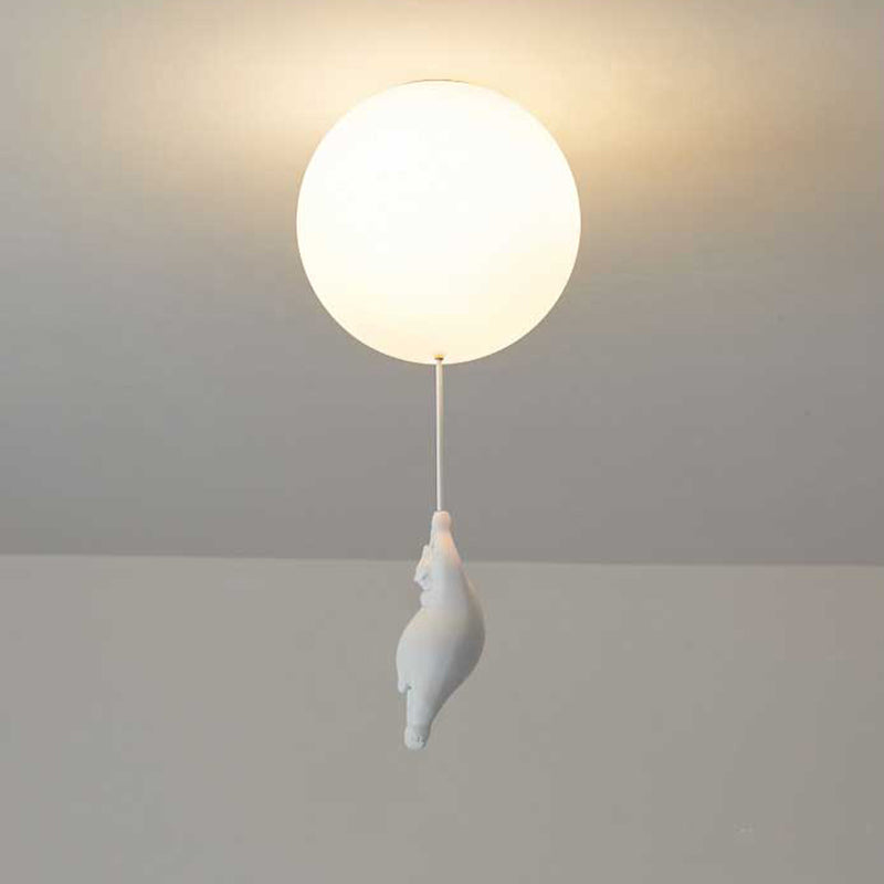 Plafonnier LED | Abat-jour Ours Blanc en Résine et Acrylique 11