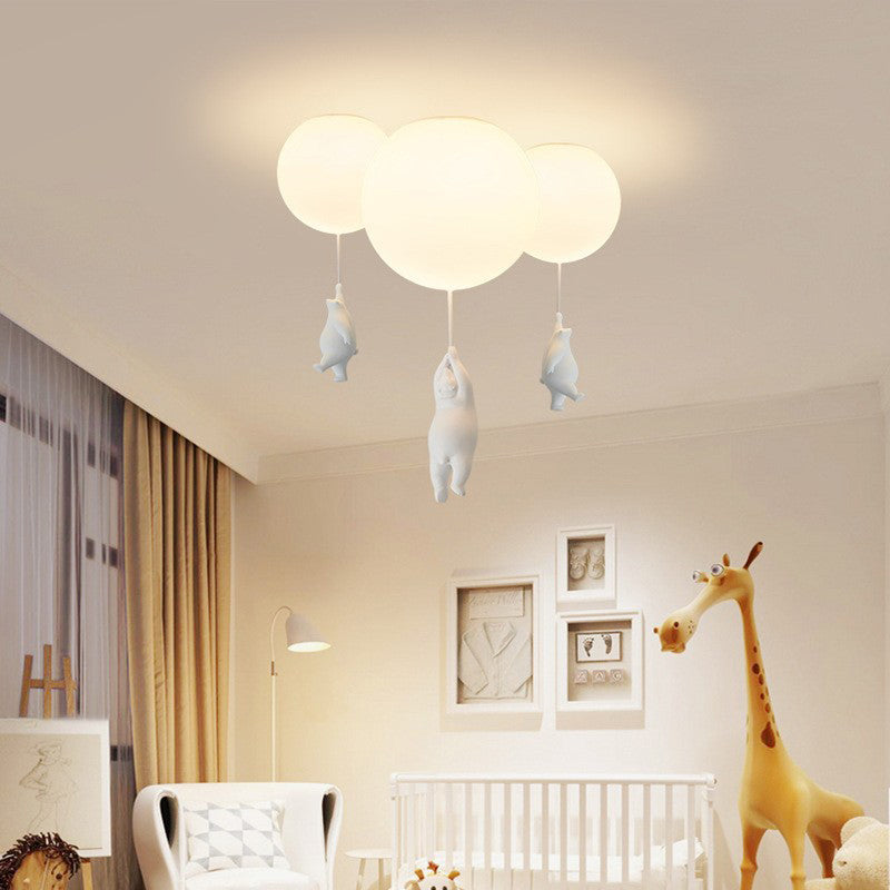 Plafonnier LED | Abat-jour Ours Blanc en Résine et Acrylique 2