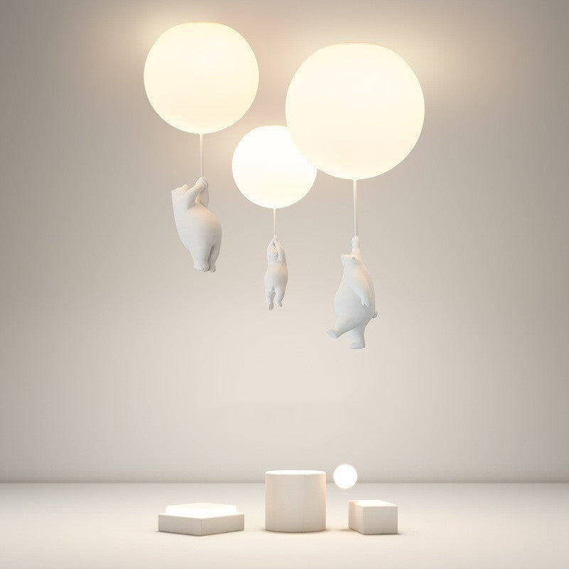 Plafonnier LED | Abat-jour Ours Blanc en Résine et Acrylique 3