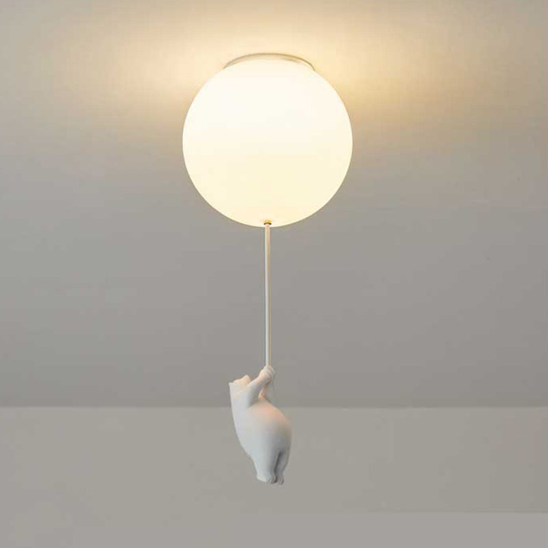 Plafonnier LED | Abat-jour Ours Blanc en Résine et Acrylique 9