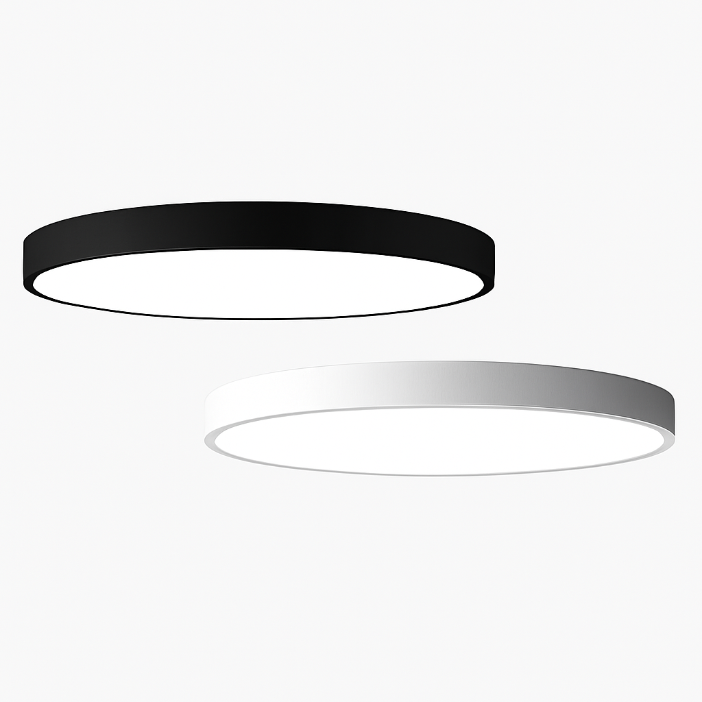 Plafonnier LED | Arrondi, Profil Plat, Verre Dépoli 0
