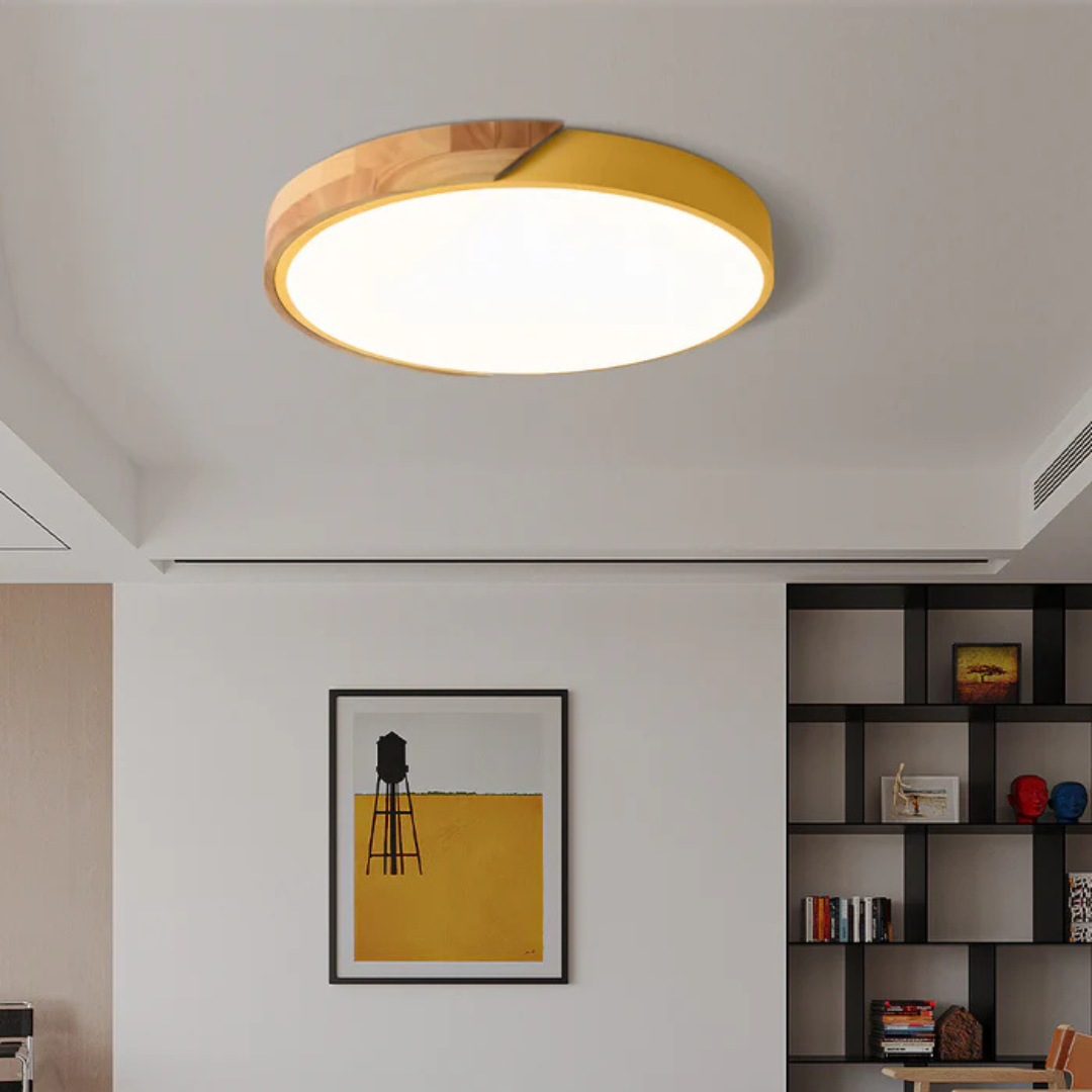Plafonnier LED en Bois | Design Scandinave, Diffuseur Acrylique 5