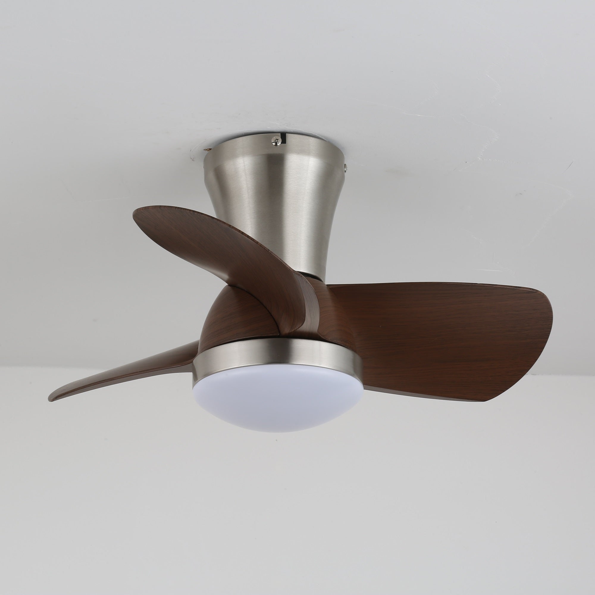 Plafonnier Ventilateur | Finition Bois Noyer, LED Intégrée 0