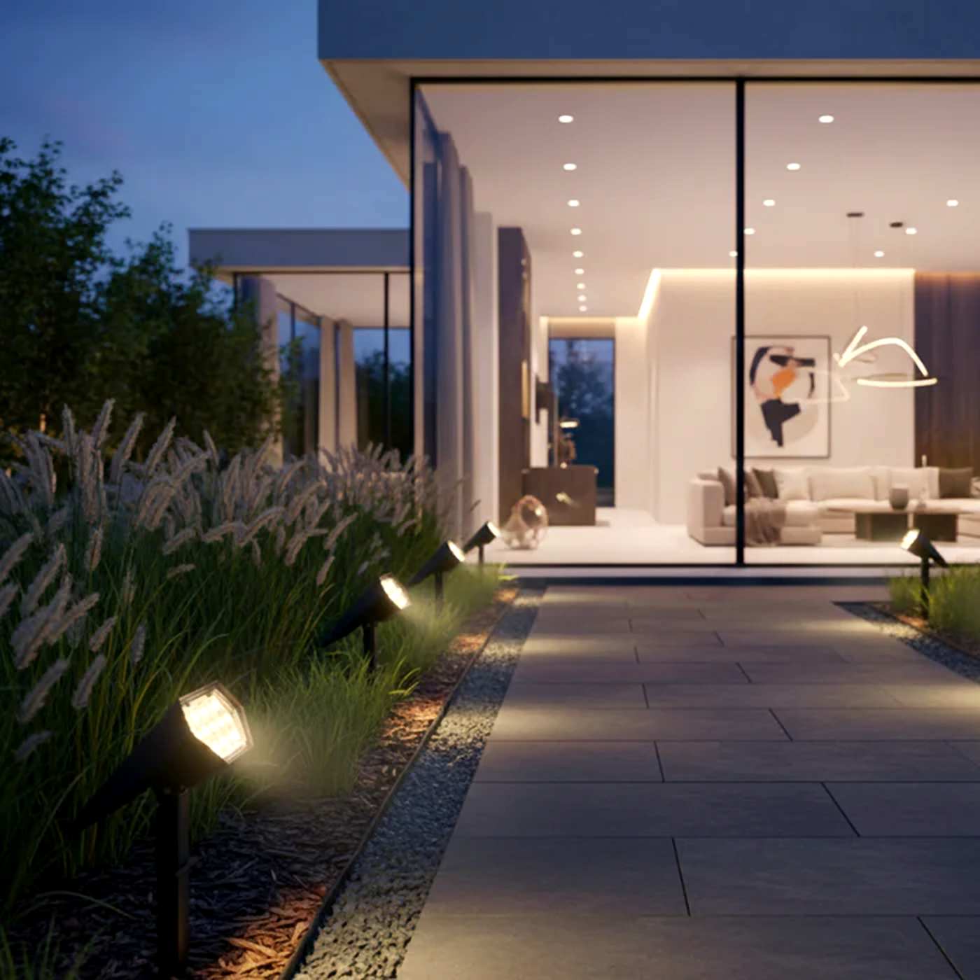 Projecteur solaire LED extérieur réglable étanche IP68 éclairage jardin terrasse spot moderne