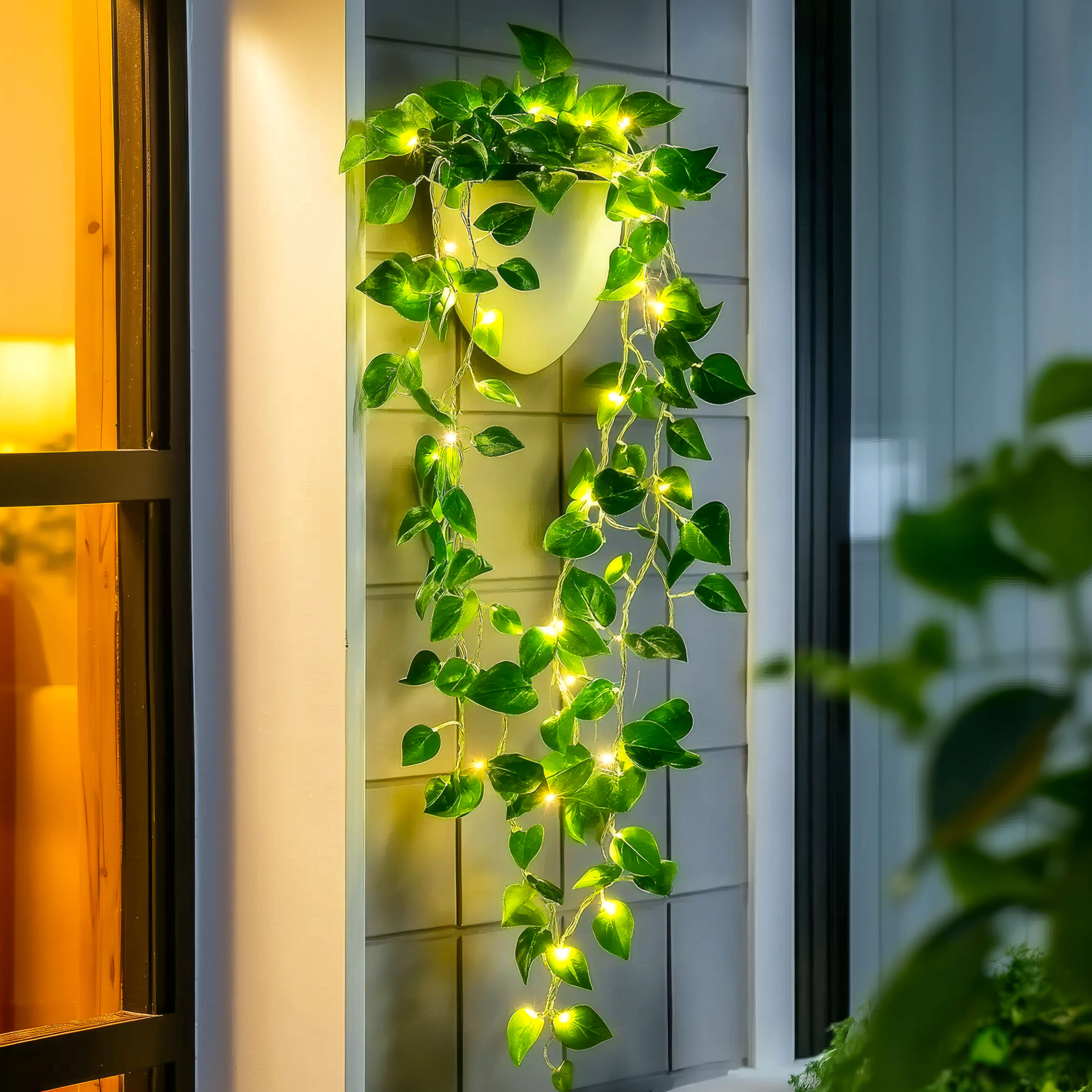 IvyGlow Lights – Lampe décorative LED verte pour terrasse