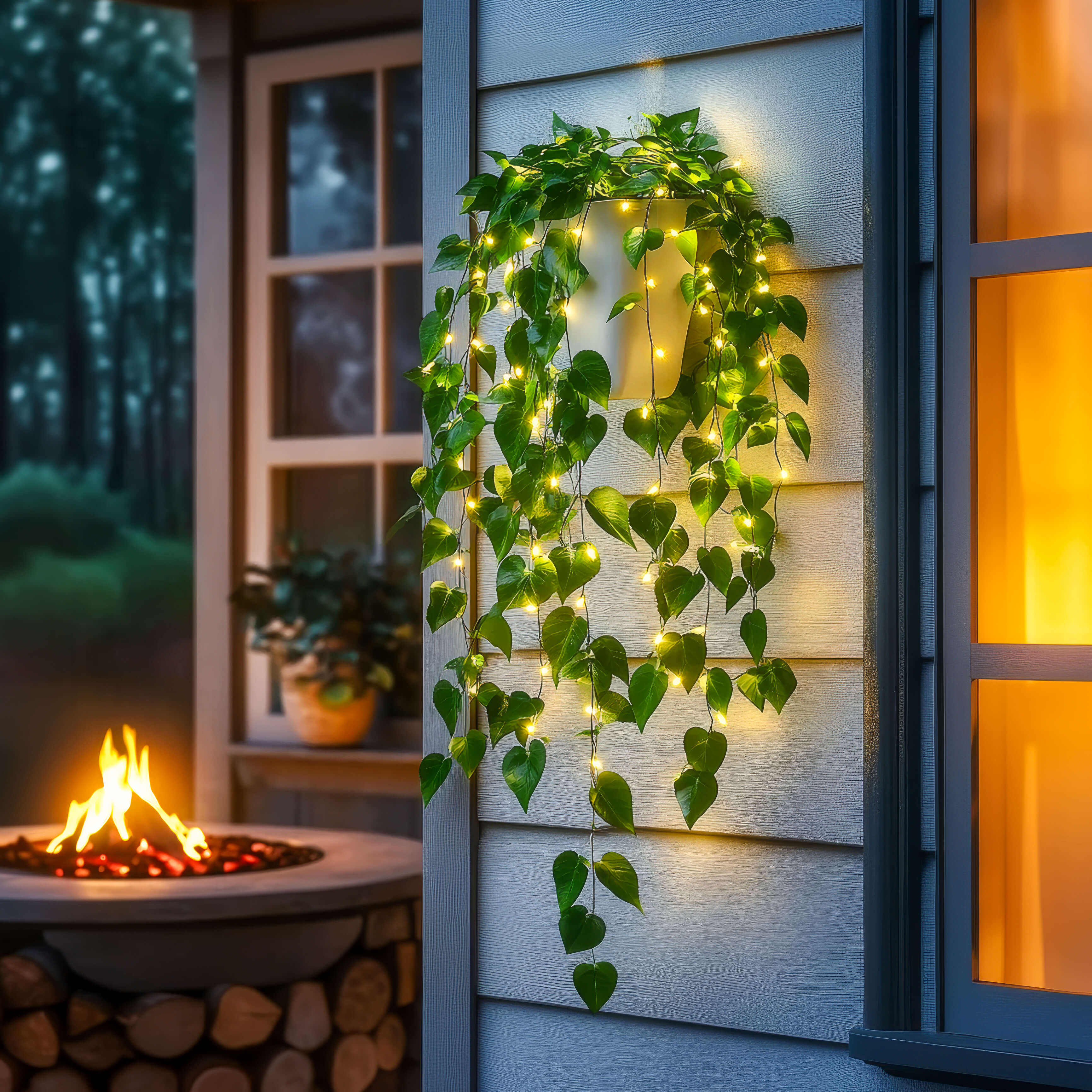 IvyGlow Lights – Lampe décorative LED verte pour terrasse