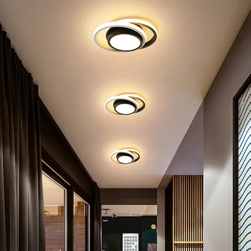Orbis – Plafonnier LED Double Anneau Moderne Blanc Salon