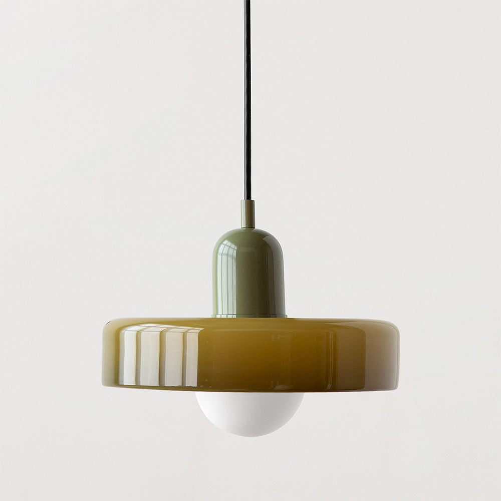 LuminoBau – Suspension Bauhaus en Verre Coloré, Design Moderne, Intérieur