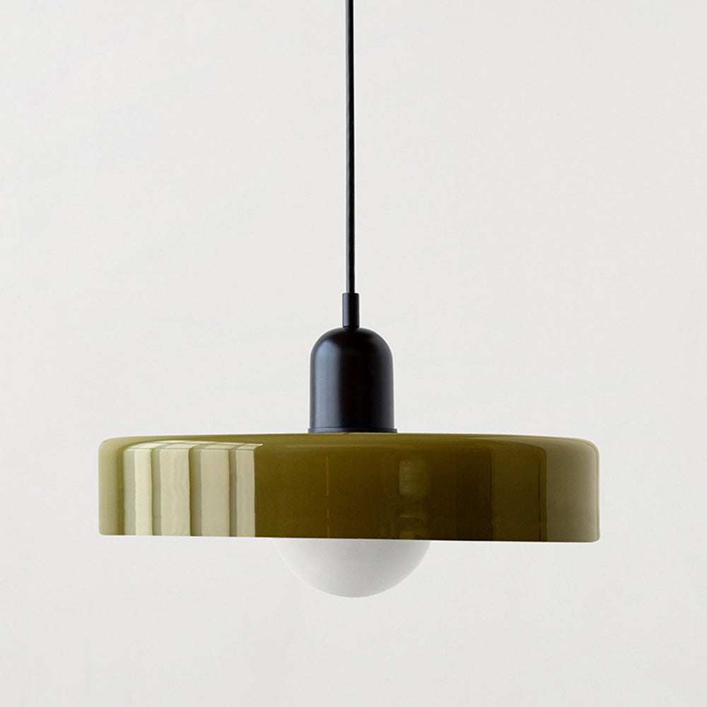 LuminoBau – Suspension Bauhaus en Verre Coloré, Design Moderne, Intérieur