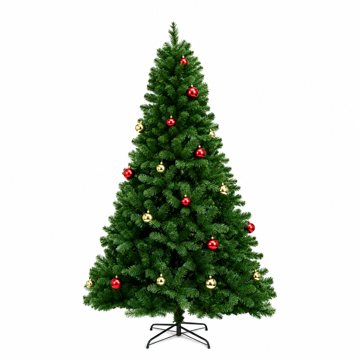 Sapin de Noël Artificiel 6-7 Pieds Réaliste avec Lumières Blanches et Branches à Charnière 1