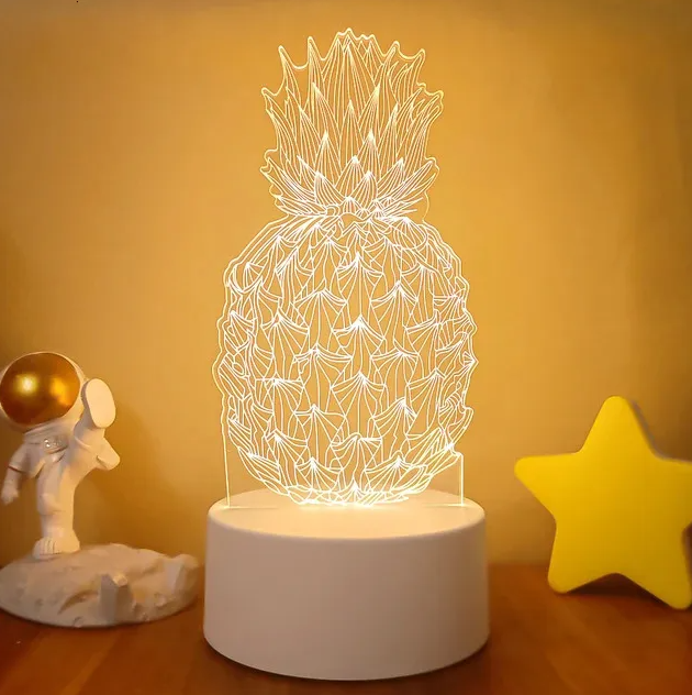 TropiGlow – Lampe de nuit LED 3D Ananas