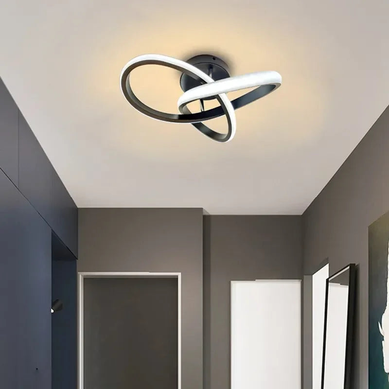 Orbis – Plafonnier LED Double Anneau Moderne Blanc Salon