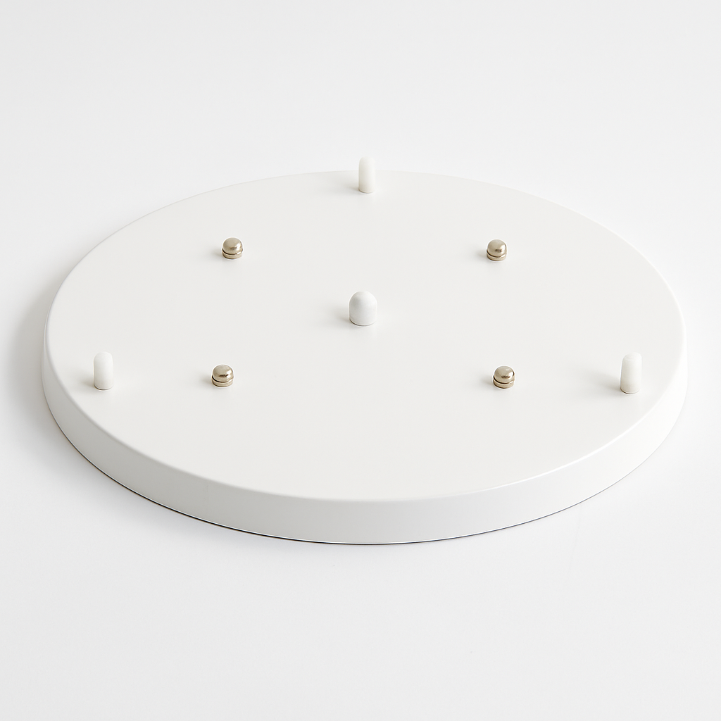 Support Socle Rond | Métal Noir ou Blanc, 5 Trous 5