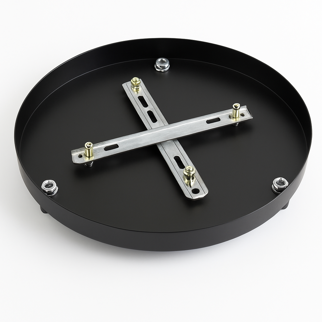 Support Socle Rond | Métal Noir ou Blanc, 5 Trous 6
