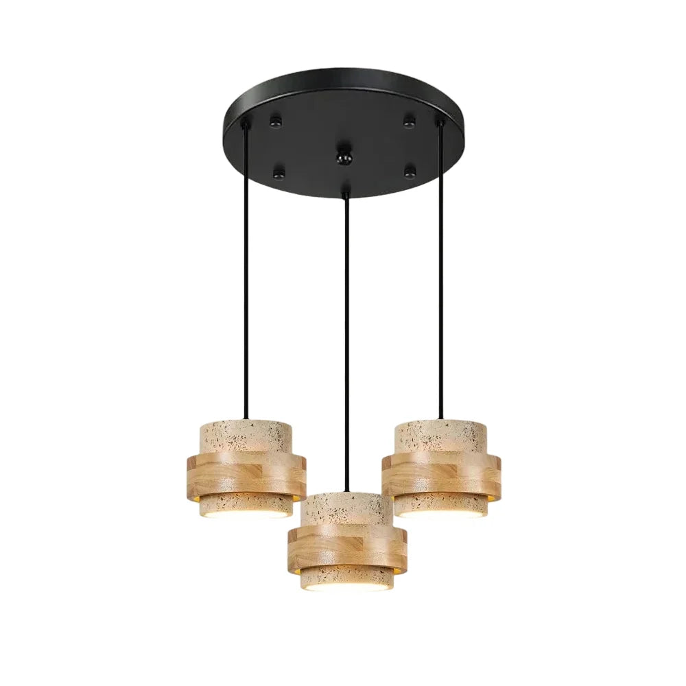 Suspension Cylindrique | Travertin Naturel, Design Épuré 12