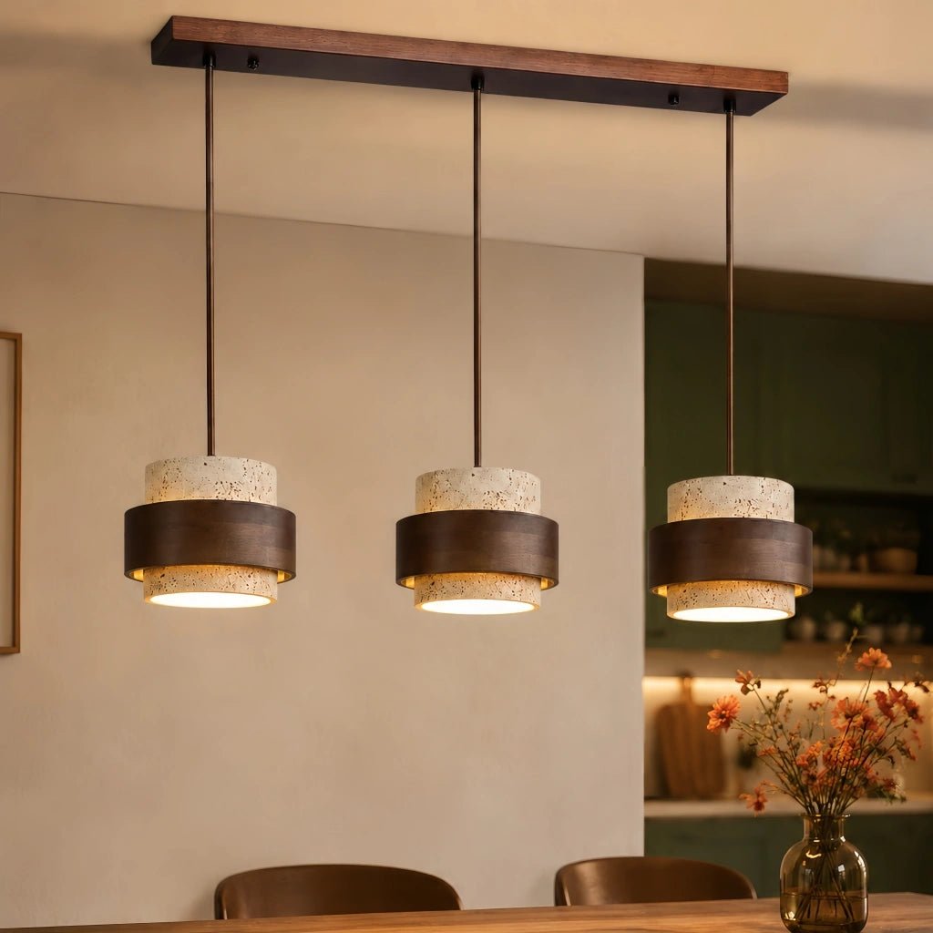 Suspension Cylindrique | Travertin Naturel, Design Épuré 13