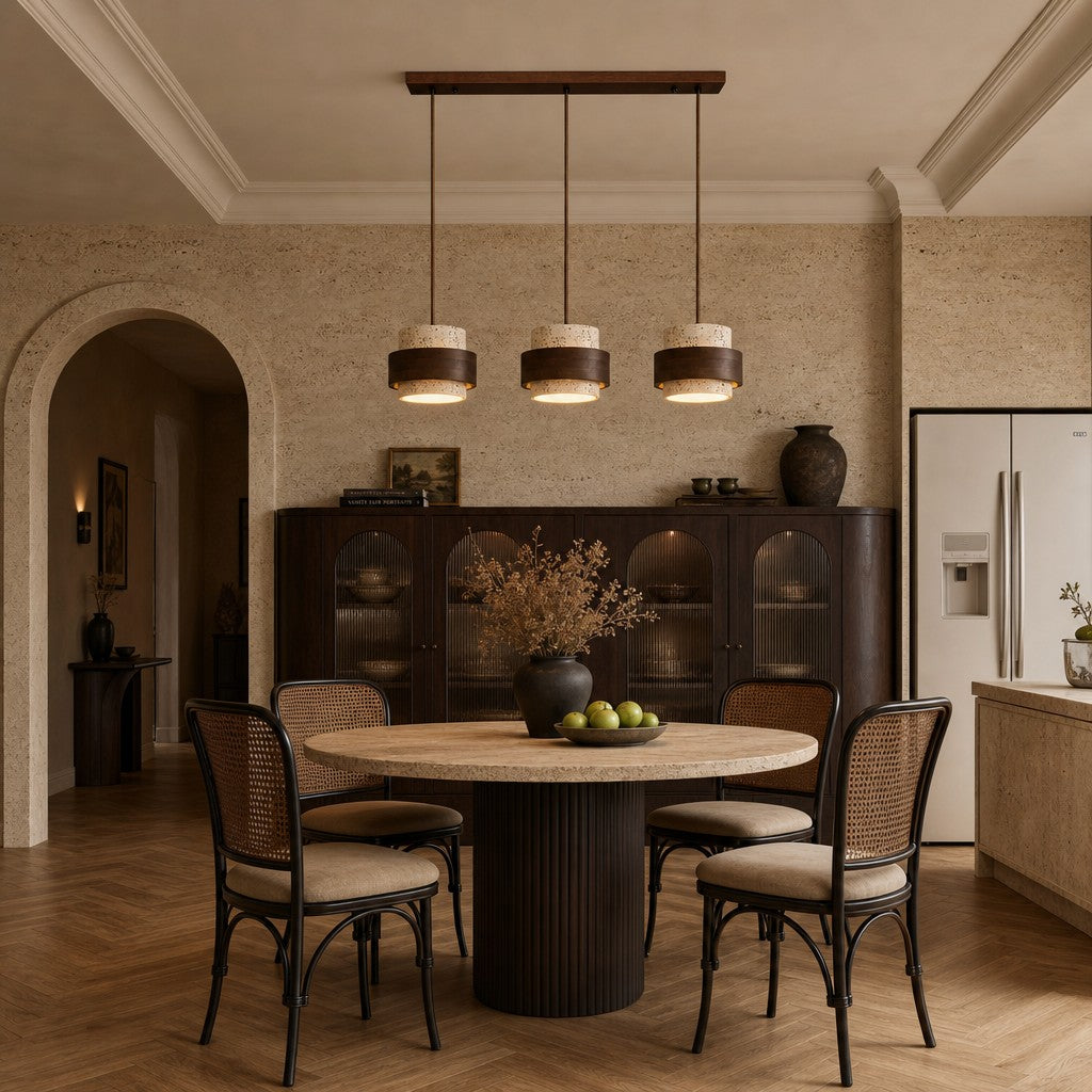 Suspension Cylindrique | Travertin Naturel, Design Épuré 3