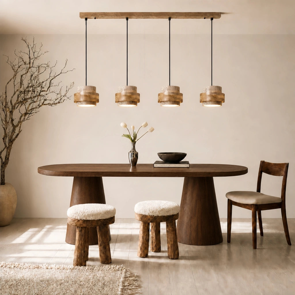 Suspension Cylindrique | Travertin Naturel, Design Épuré 5