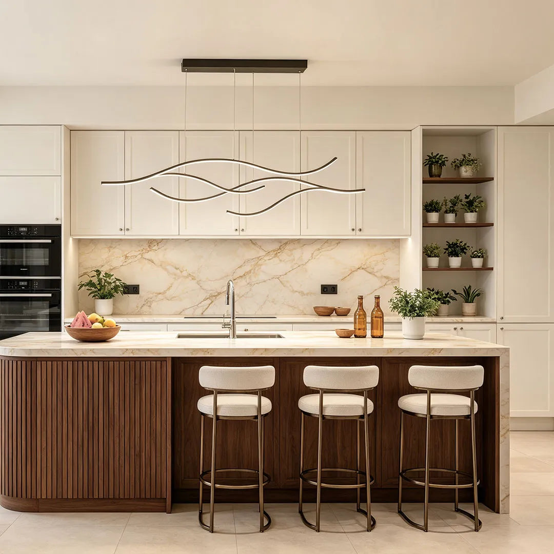 Suspension LED | Design Ondulé, Abat-Jour Silicone 7
