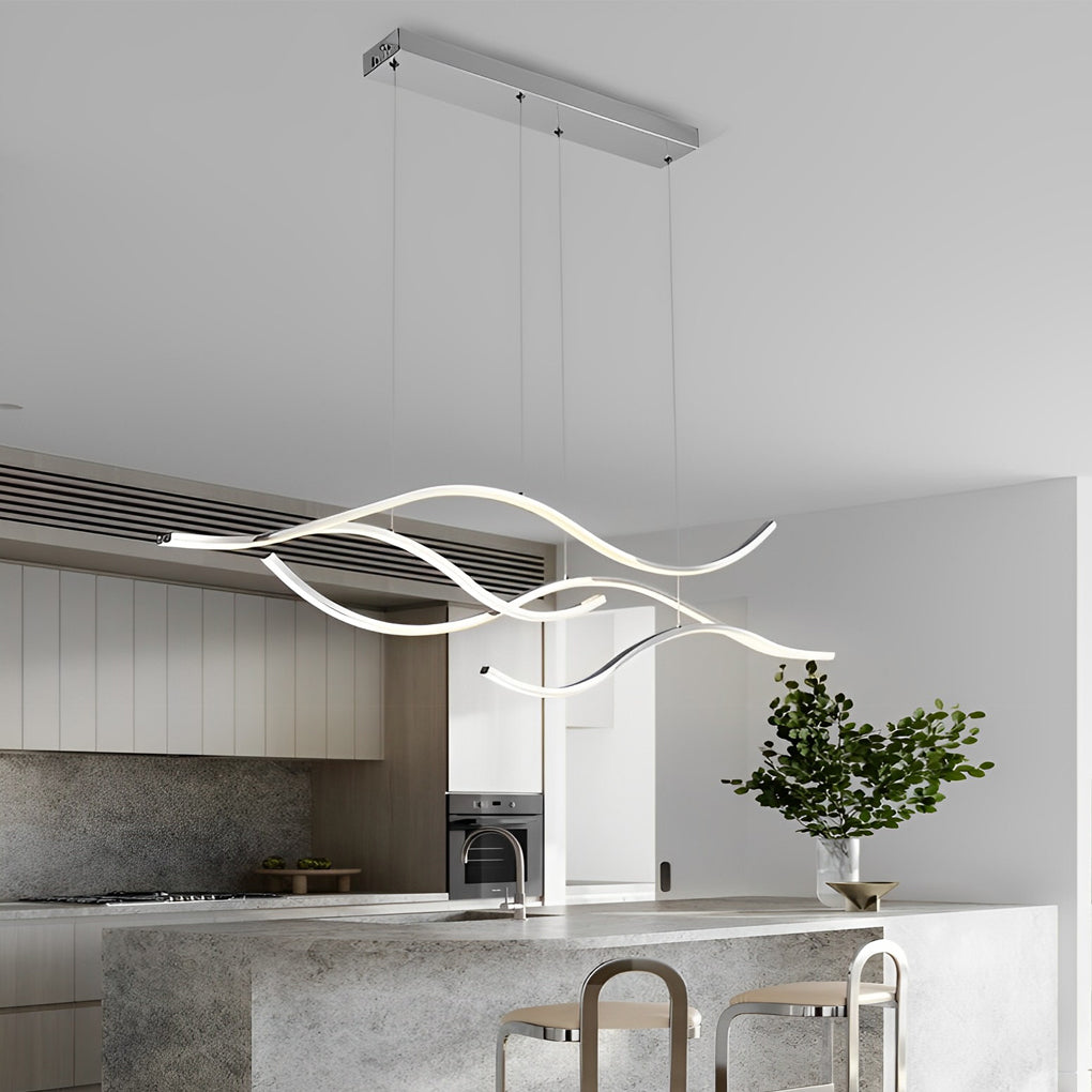 Suspension LED | Design Ondulé, Abat-Jour Silicone 9