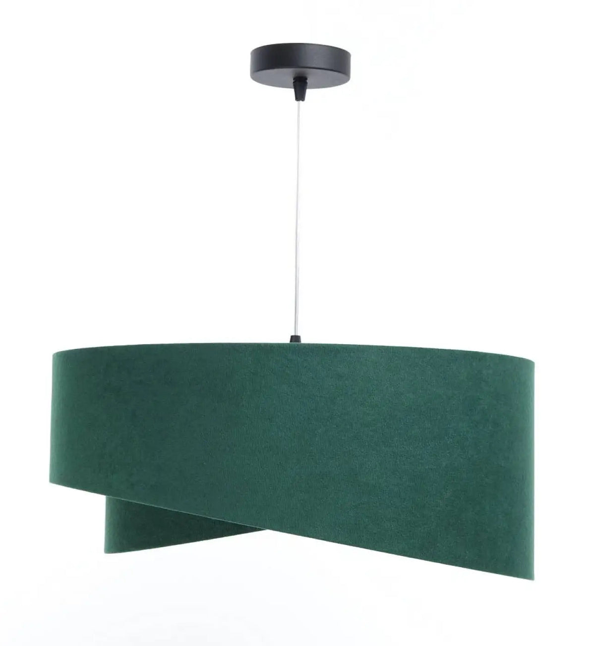 Suspension Luminaire | Abat-jour en tissu vert, design contemporain 3