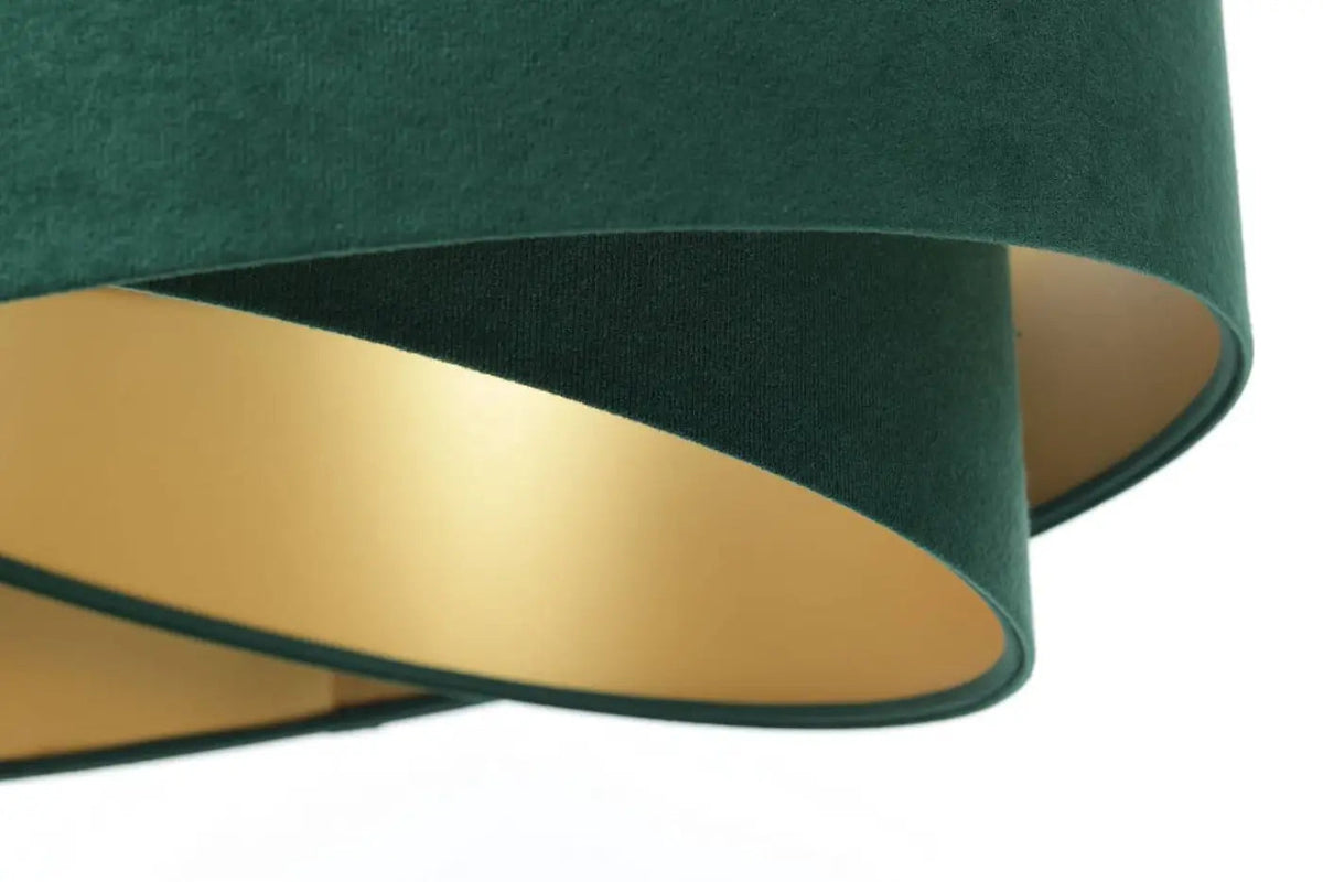 Suspension Luminaire | Abat-jour en tissu vert, design contemporain 4