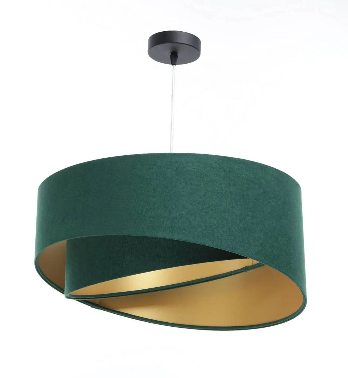 Suspension Luminaire | Abat-jour en tissu vert, design contemporain 5