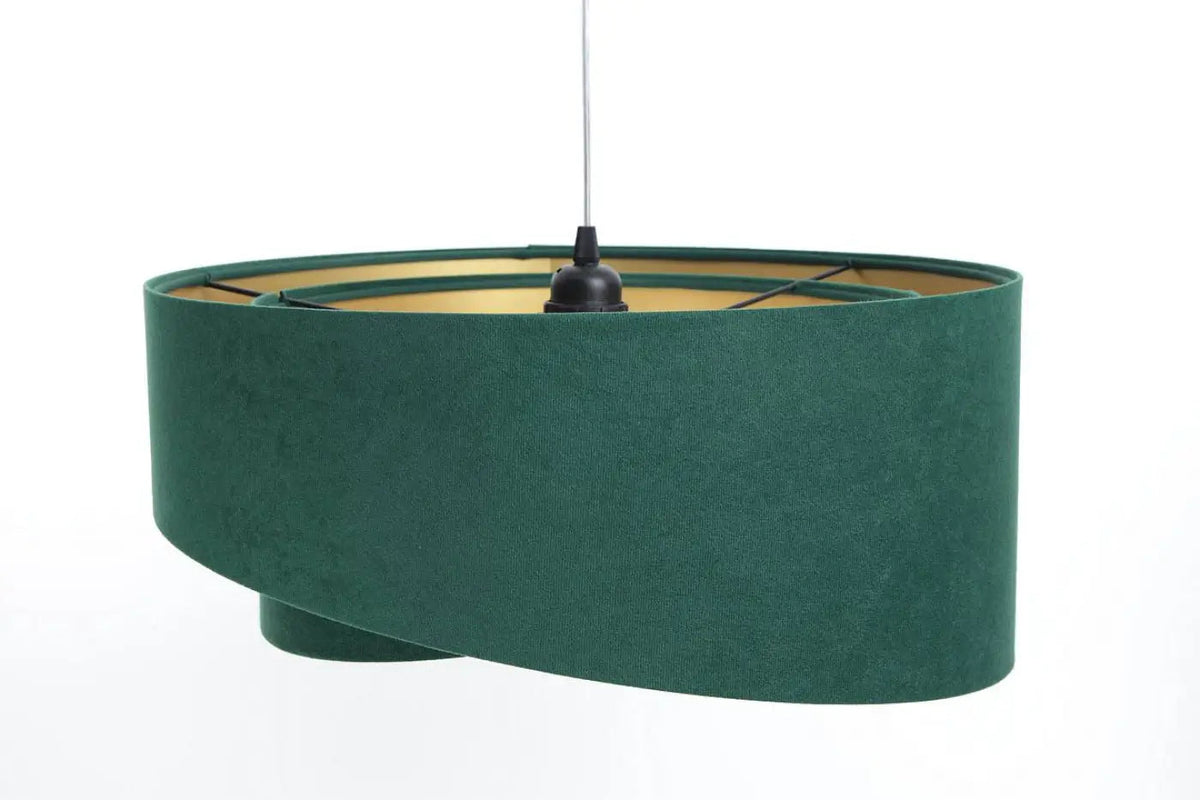 Suspension Luminaire | Abat-jour en tissu vert, design contemporain 6