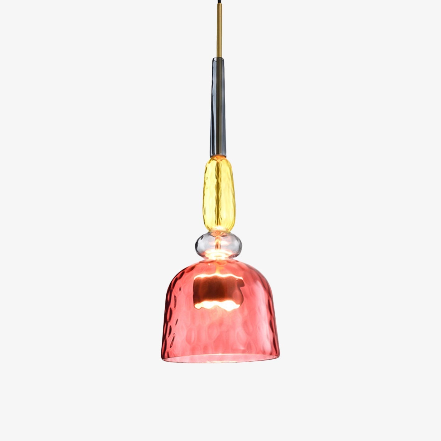 Suspension Lumineuse Design | Verre Coloré, Finition Métal Moderne 6