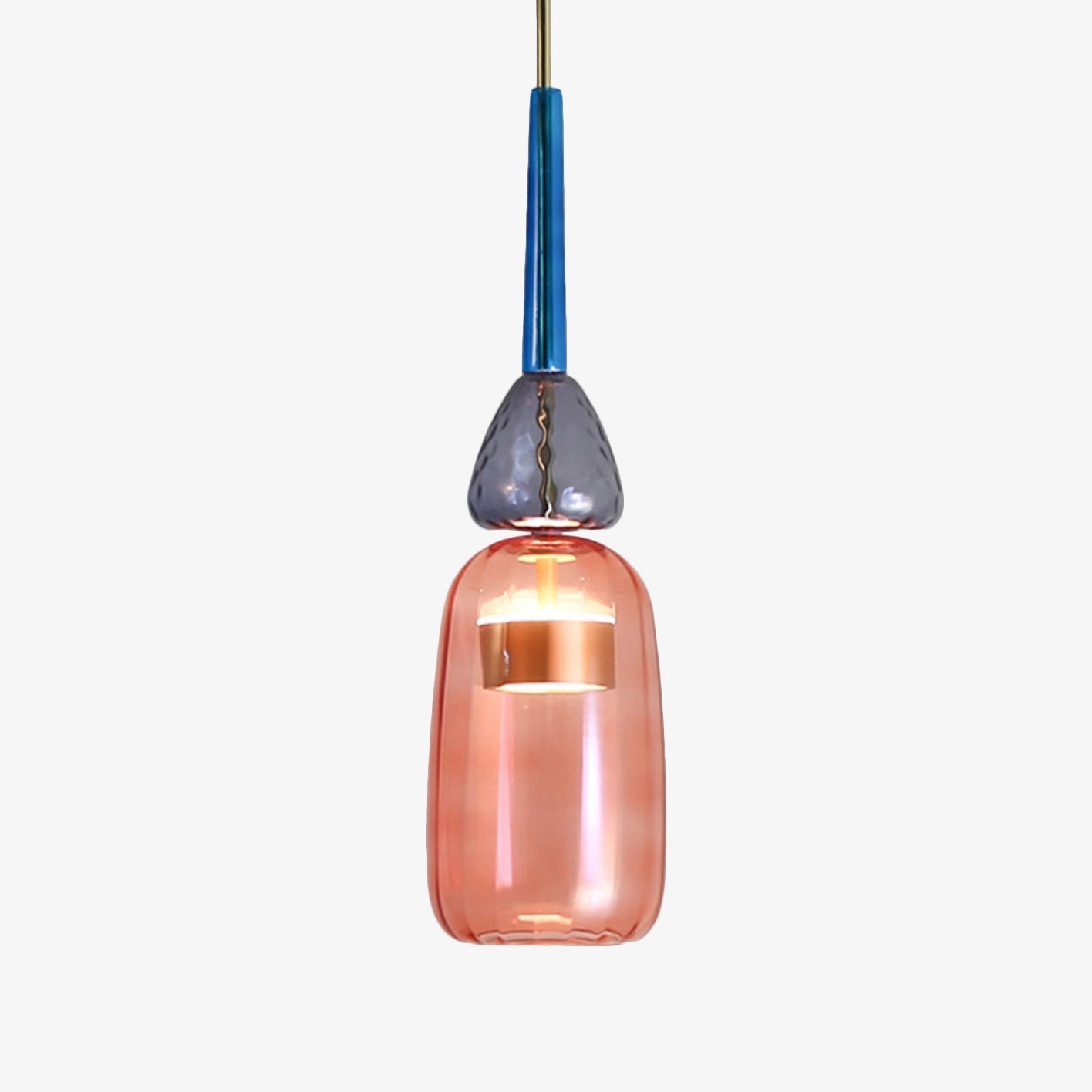 Suspension Lumineuse Design | Verre Coloré, Finition Métal Moderne 7