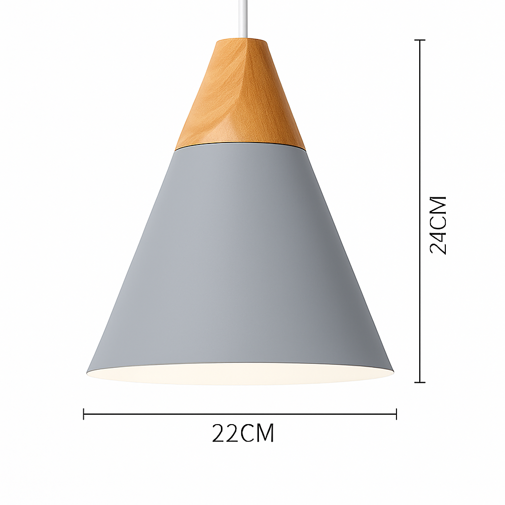 Suspension | Métal Coloré, Bois Clair, Formes Variées 12