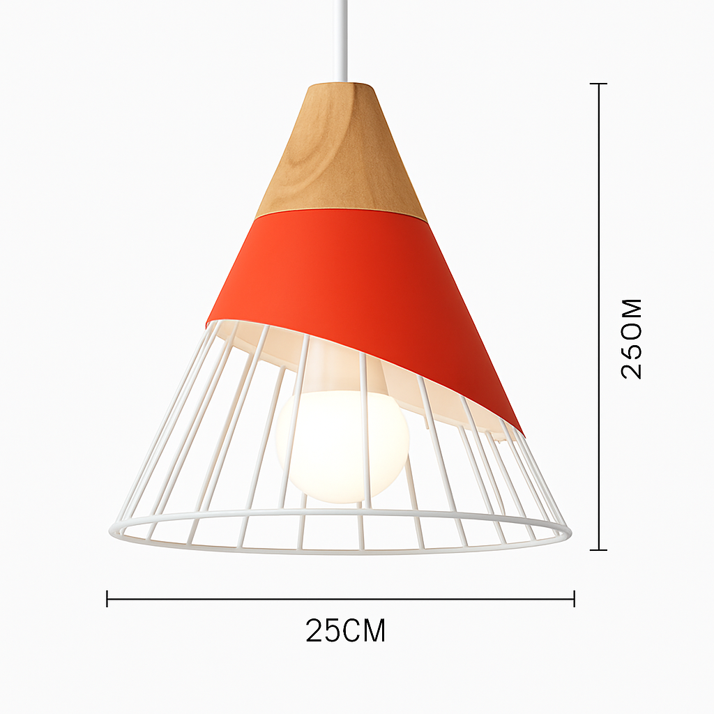 Suspension | Métal Coloré, Bois Clair, Formes Variées 14