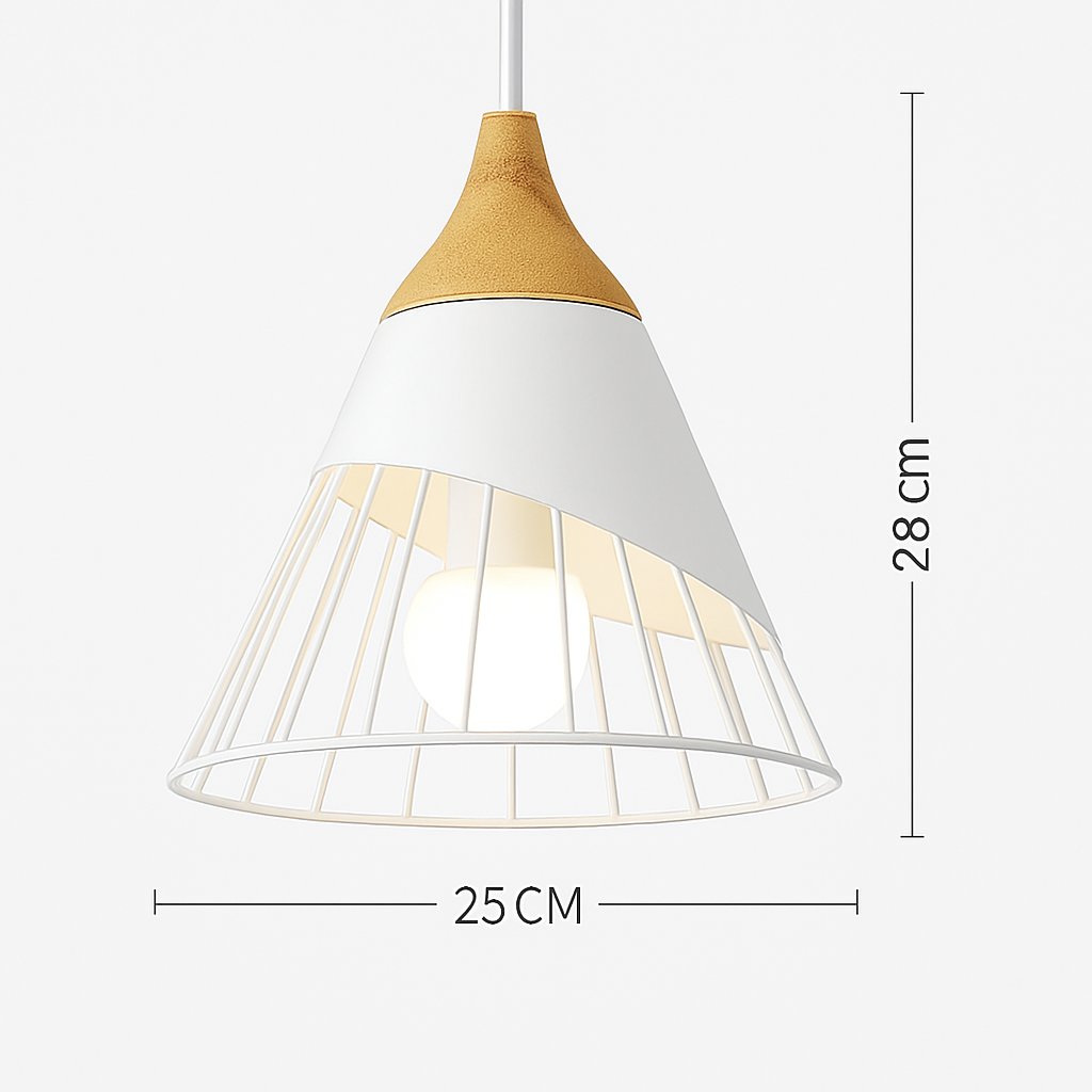 Suspension | Métal Coloré, Bois Clair, Formes Variées 17