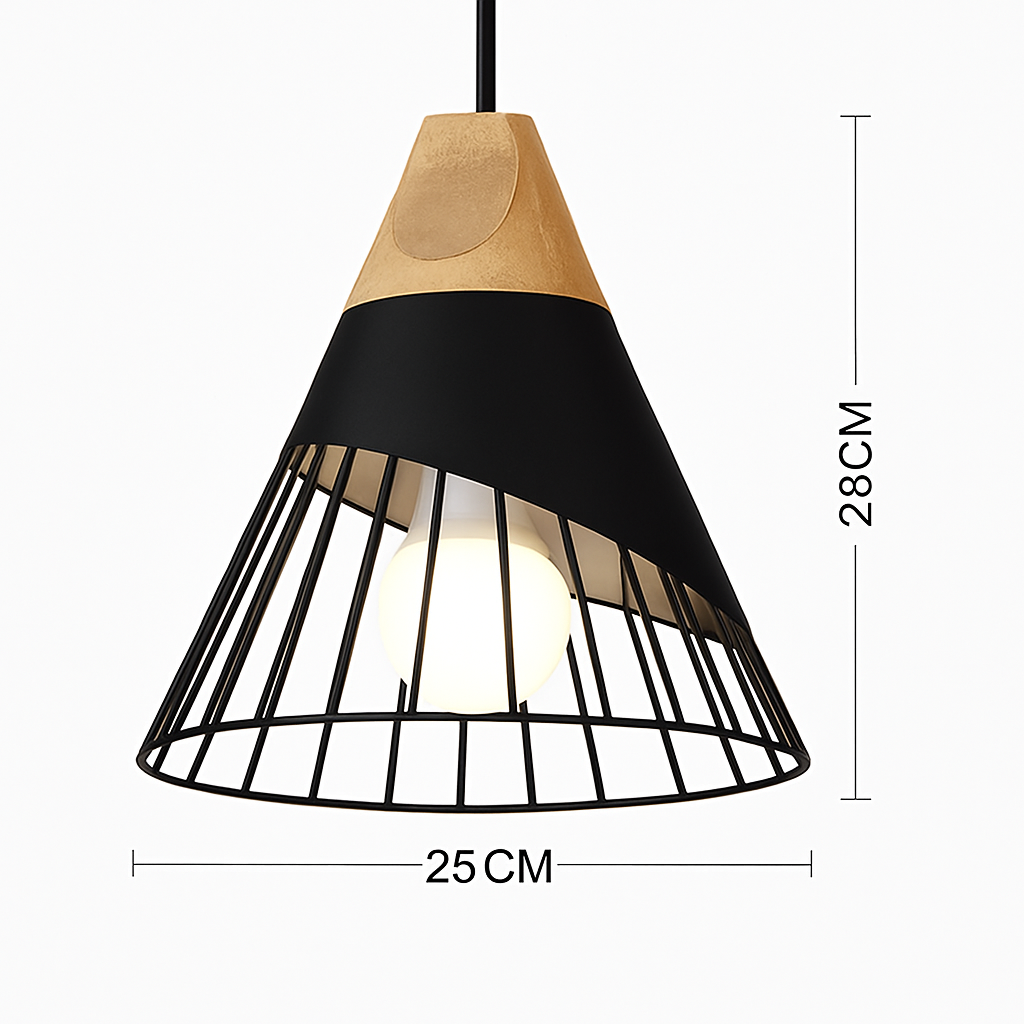 Suspension | Métal Coloré, Bois Clair, Formes Variées 21