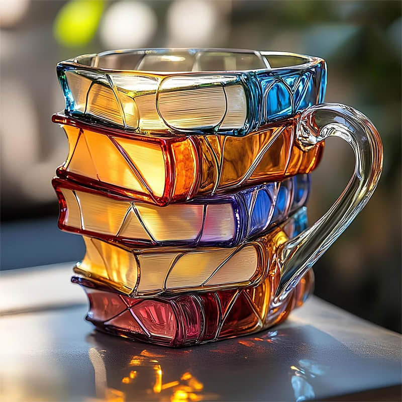 Tasse à Café 3D Artisanale - Design Unique Inspiré des Livres, Élégante et Pratique 0