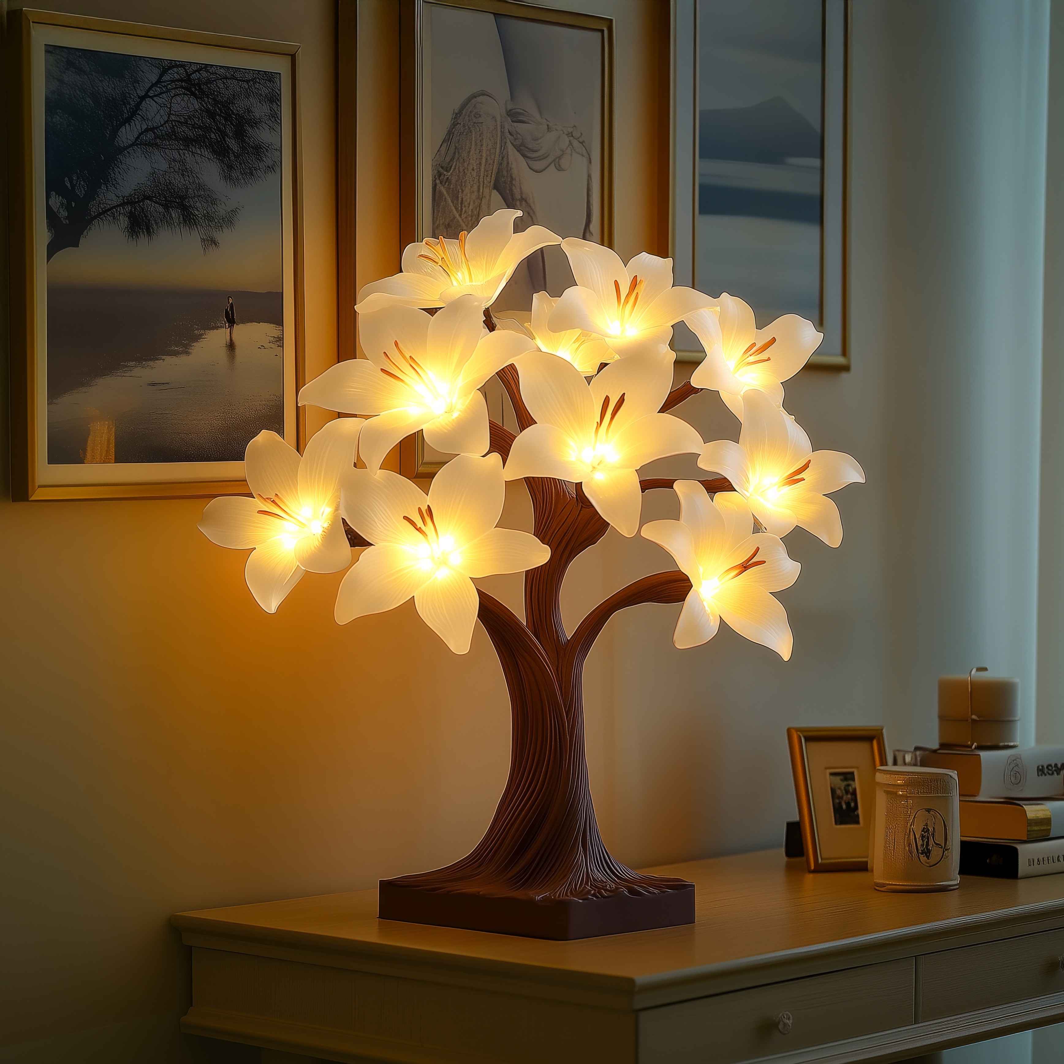 LumiLily Twilight – Lampe décorative LED Lys blanc chaud pour le salon