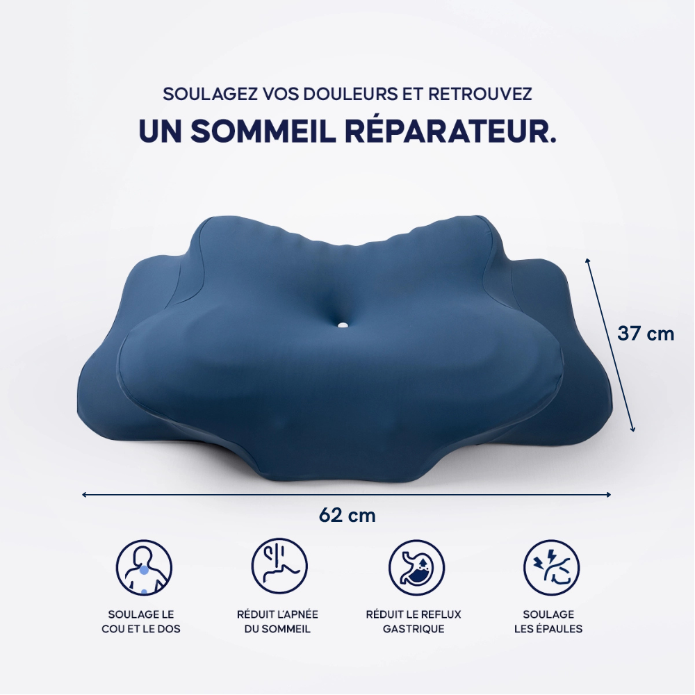 Oreiller en mousse à mémoire de forme pour soutien du cou | Oreiller contour pour dormeurs sur le côté et sur le dos