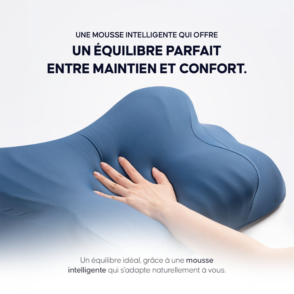 Oreiller en mousse à mémoire de forme pour soutien du cou | Oreiller contour pour dormeurs sur le côté et sur le dos