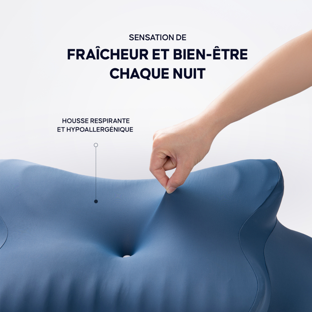 Oreiller en mousse à mémoire de forme pour soutien du cou | Oreiller contour pour dormeurs sur le côté et sur le dos
