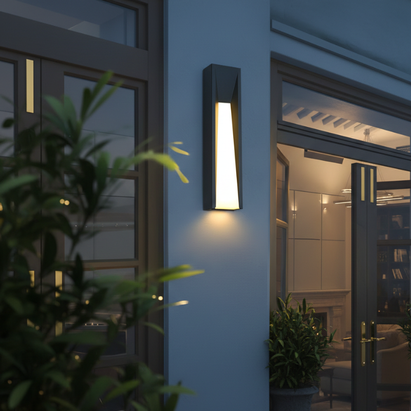 Applique murale LED extérieur aluminium étanche IP65 éclairage façade entrée design géométrique moderne