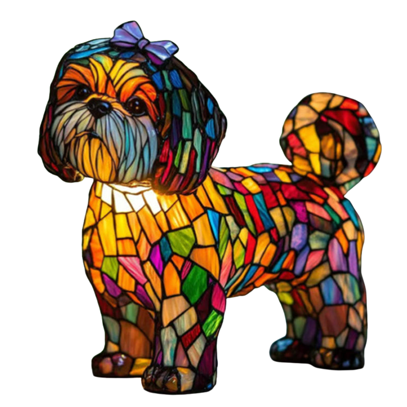 Lampe Chien artistique style Princesse, LED décorative, jardin élégant