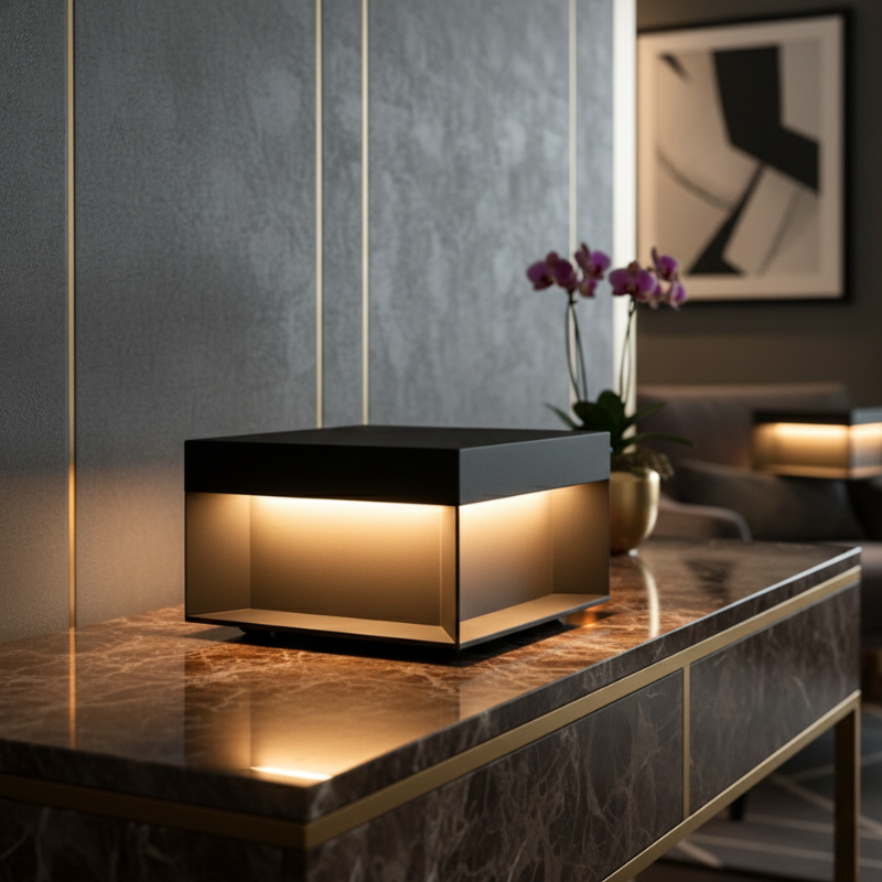 Lampe solaire LED extérieur cube étanche IP65 éclairage ambiant jardin terrasse design moderne