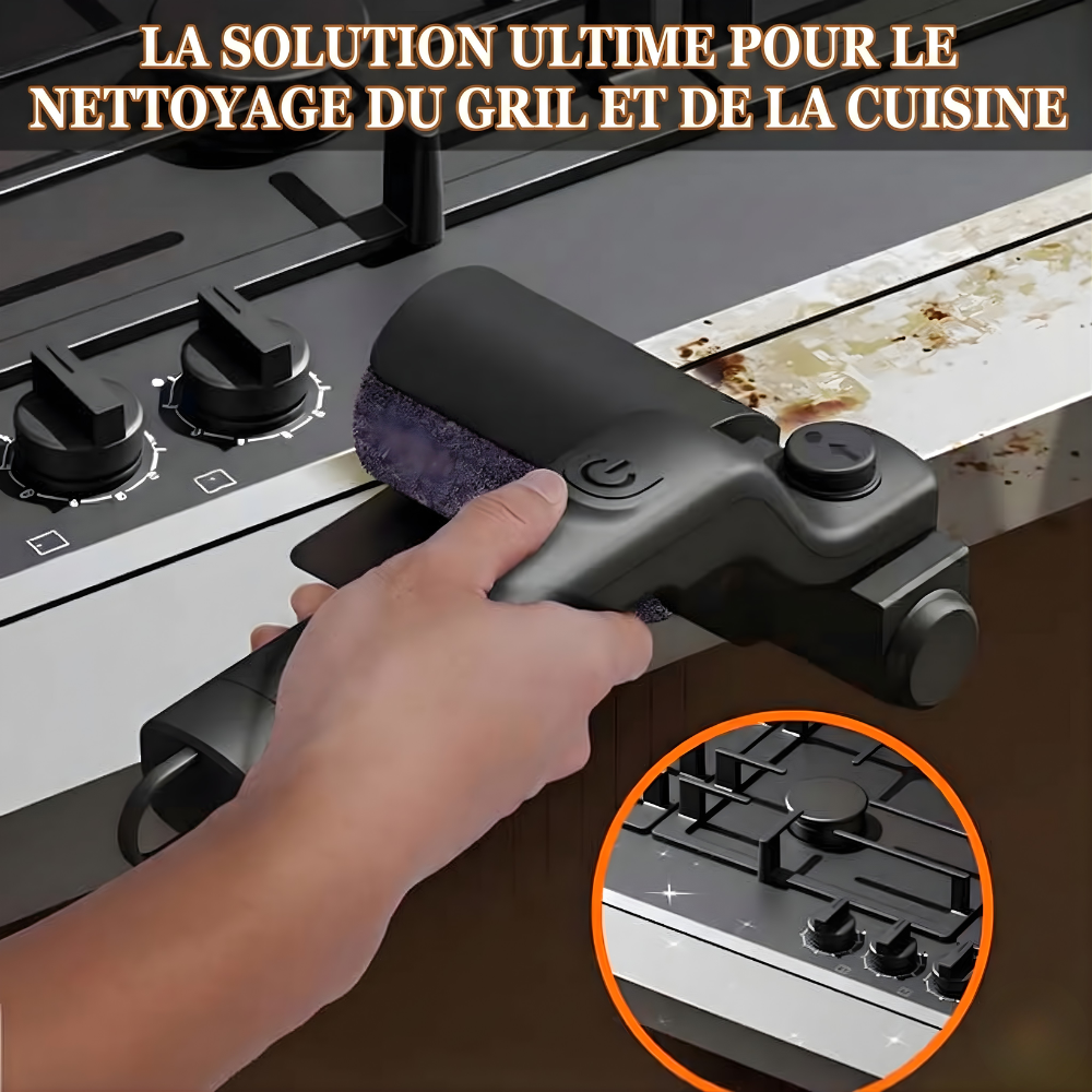 Brosse de nettoyage pour barbecue électrique | Sans fil avec rouleau rotatif