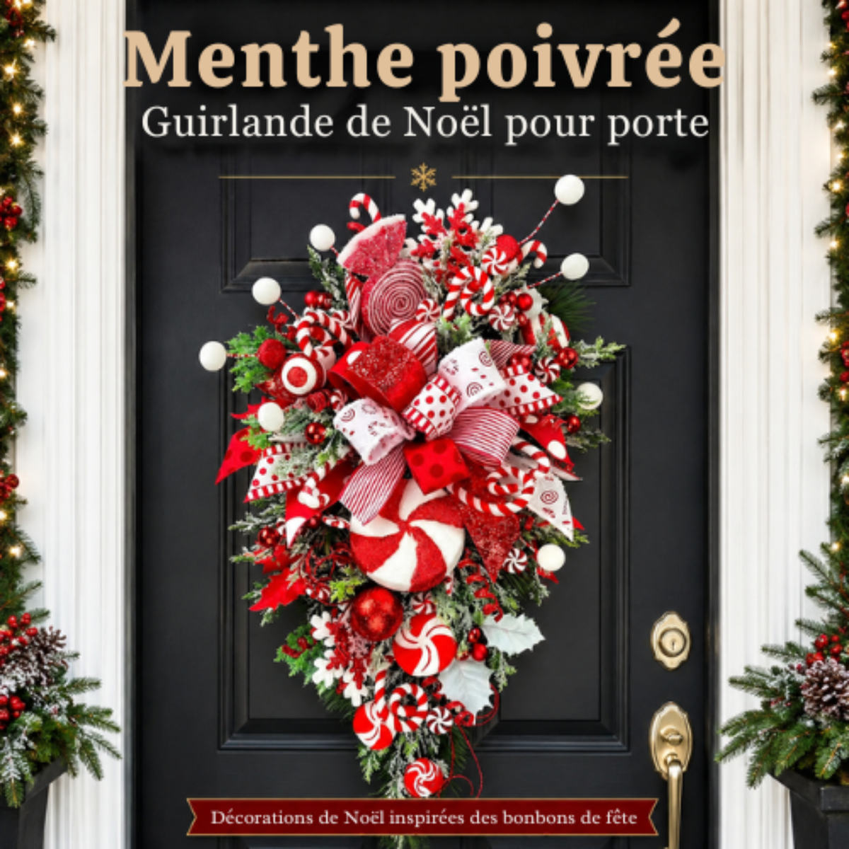 Ornements de Noël en Forme de Bonbons pour Sapin