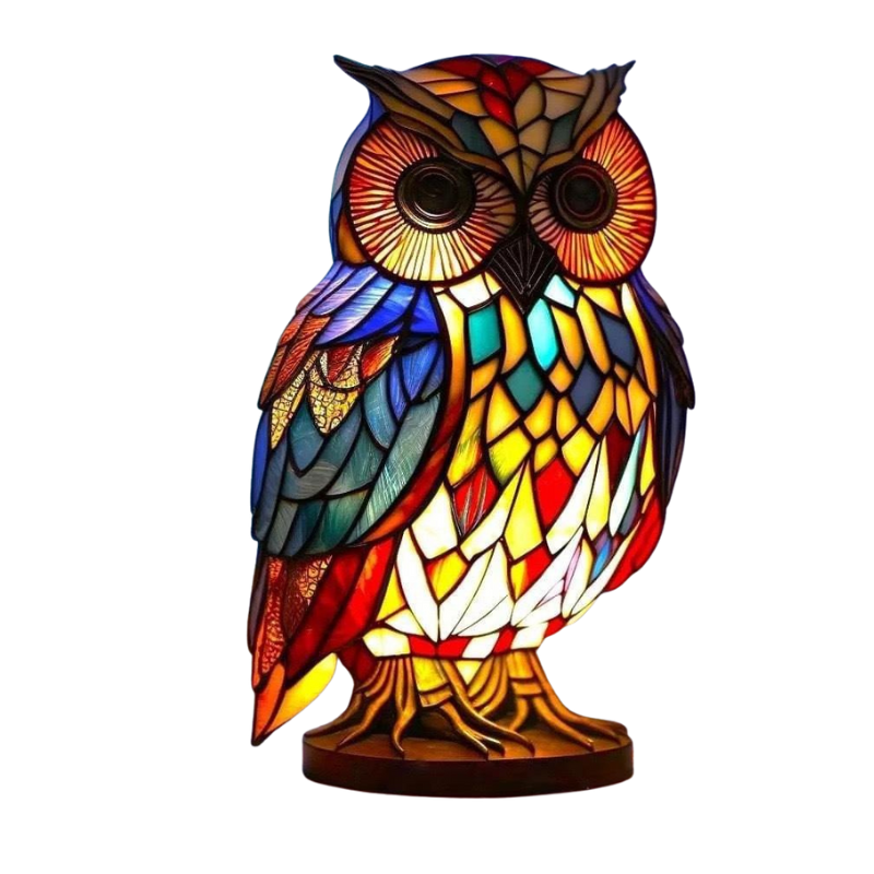 Lampe LED Hibou Cristal, style vintage, intérieur décoratif