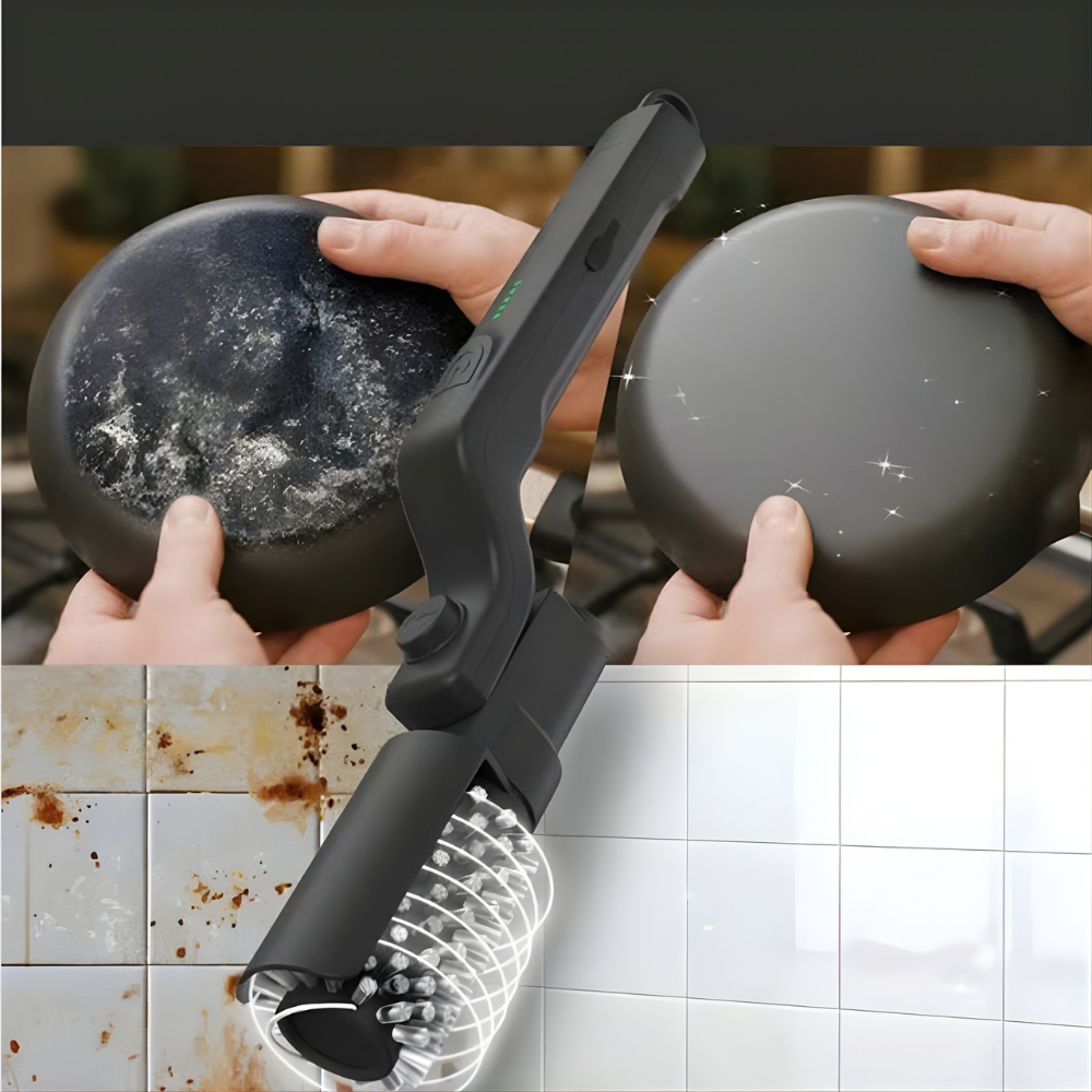 Brosse de nettoyage pour barbecue électrique | Sans fil avec rouleau rotatif