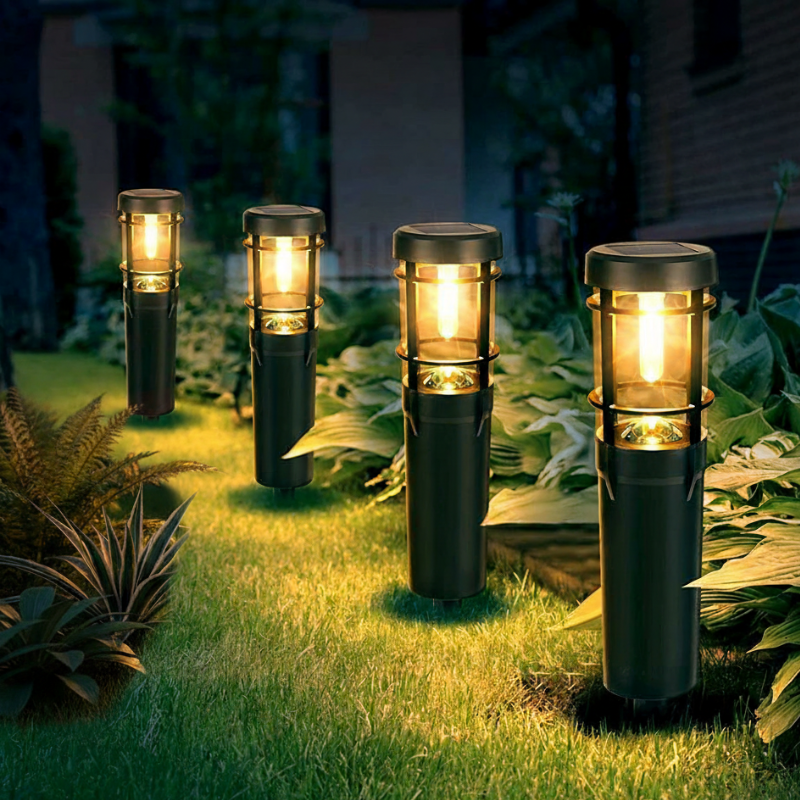 Lampadaire solaire LED extérieur étanche IP65 éclairage jardin terrasse balisage allée design moderne