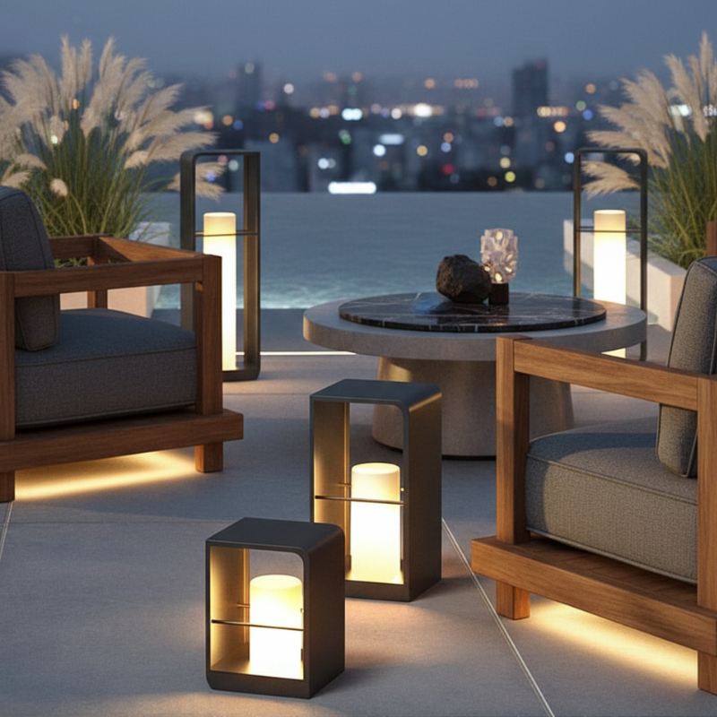 Lanterne solaire LED extérieur étanche IP65 éclairage jardin terrasse lampe design moderne autonome