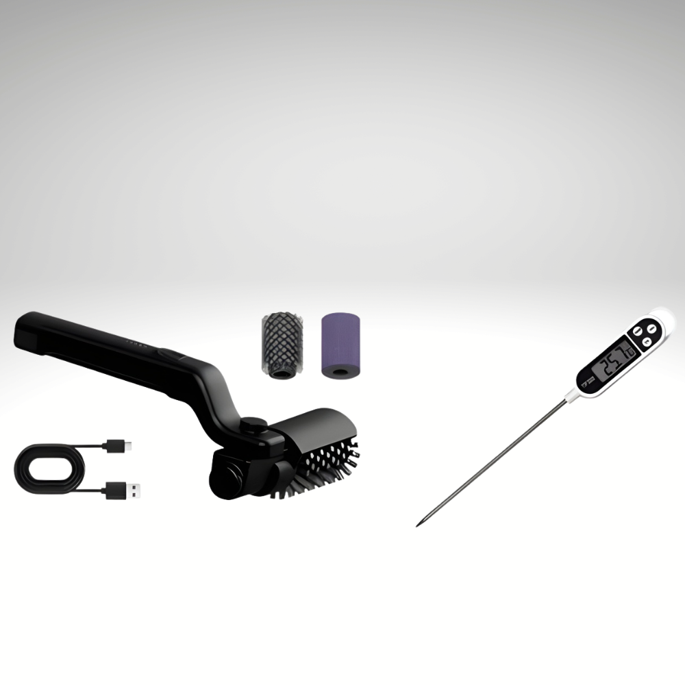 Brosse de nettoyage pour barbecue électrique | Sans fil avec rouleau rotatif