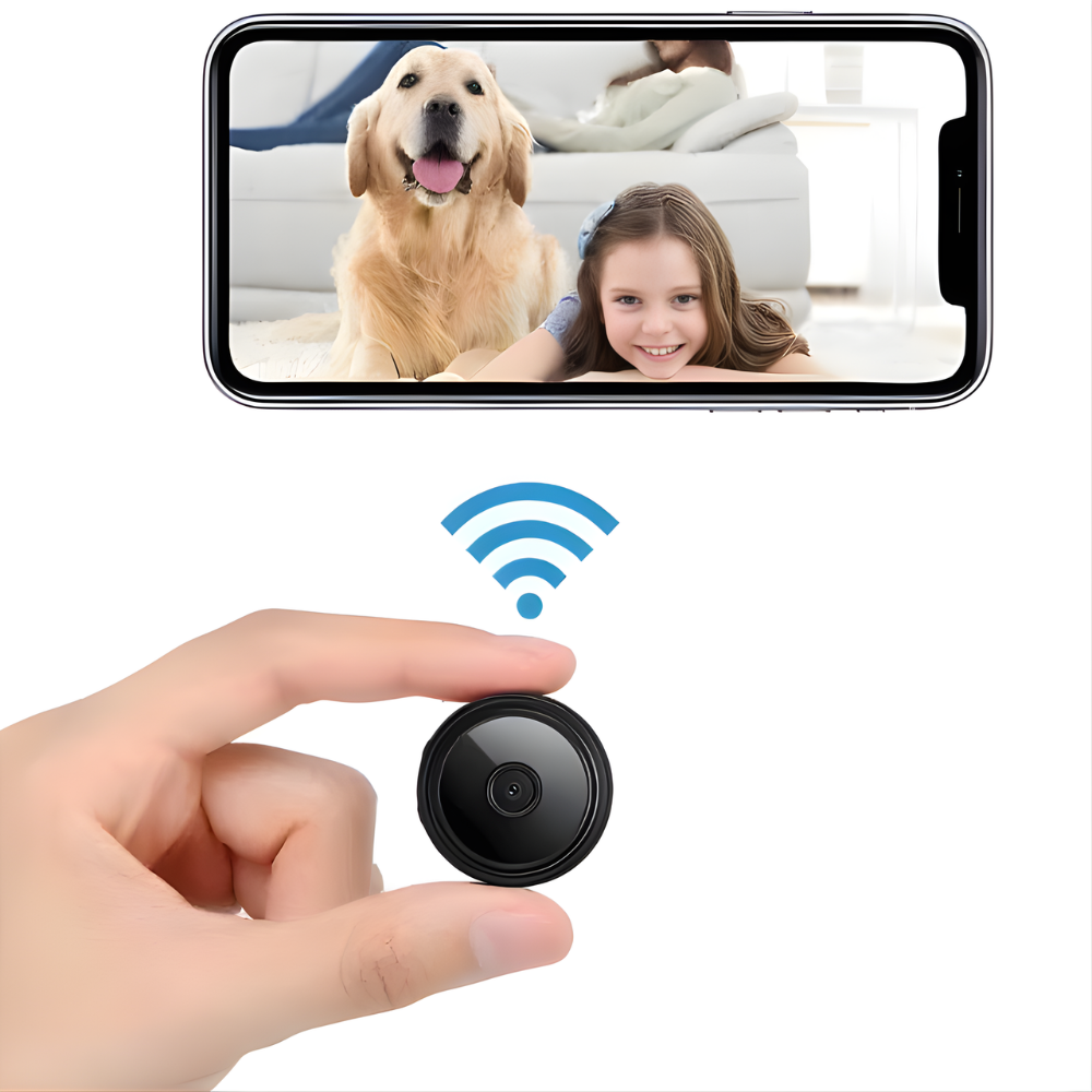 Mini Caméra WiFi 1080P HD | Caméra sans fil magnétique pour intérieur avec vision nocturne et détection de mouvement